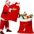 thumbnail image 5 of AUQ Christmas Bags Large Christmas Gift Bags Christmas Drawstring Gift Bags Christmas Velvet Santa Bags 20 X 28 Inch Santa Sack for Xmas Present Toys Holiday Party Supplies (Red), 5 of 7