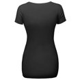 thumbnail image 2 of FashionOutfit Women's Basic Solid Vneck Various Color Short Sleeve, 2 of 3