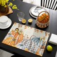 thumbnail image 4 of Orange Pumpkins Fall Placemats Set of 2, Thanksgiving Maple Leaf Rustic Washable Wipeable Table Mats for Dining Tables, Indoor Outdoor Kitchen Place Mats for Holiday Party Table Decor, 4 of 9