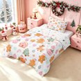 thumbnail image 2 of Erosebridal Cartoon Gingerbread Twin Comforter Sets, Candy House Bedding Set, Pink White, Christmas Reversible, 2pcs, 1 Comforter and 1 Pillowcase, 2 of 7
