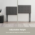 thumbnail image 4 of LammaLoe Square Tufted Upholstered Queen Headboard with Adjustable Height, Grey, Queen, 4 of 6