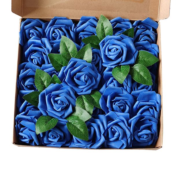 black Rosas de espuma de flores artificiales con tallos-decoraciones de mesa de fiesta negro