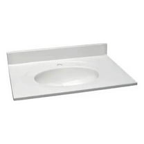 Bowery Hill 31x22" Cultured Marble Single Bowl Vanity Top in Solid White