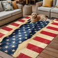thumbnail image 2 of Fsddascl Red Blue American Flag Outdoor Rug for Patio/Deck/Porch, Non-Slip Large Area Rug 5 x 8 Ft, Vintage Stars and Stripes Indoor Outdoor Rugs Washable Area Rugs, Reversible Camping Rug Carpet, 2 of 5