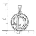 thumbnail image 2 of Small 925 Sterling Silver Rhodium Plated Fancy Script Letter D Initial Pendant Necklace 25.65x16.99mm Wide 0.68mm Thick, 2 of 2