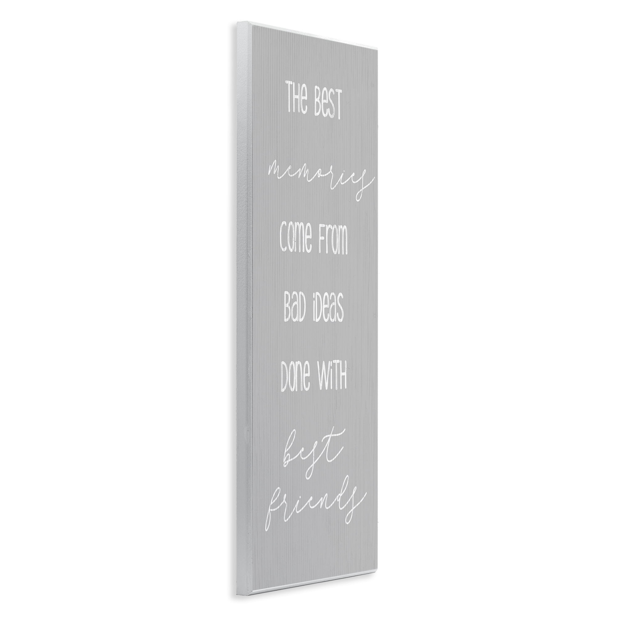 Stupell Industries Bad Ideas with Friends Typography Painting Unframed Art Print Wall Art, 7 x 17