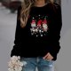 thumbnail image 2 of Sudadera Para Mujer Cuello Redondo Sudadera Con Estampado Navideño Blusa Suelta Tops Sin Capucha Suéter Odeerbi ODB183598, 2 of 7