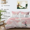thumbnail image 3 of Christmas White Bedding Duvet Cover Set Twin Size 4 Pieces Bear Snowflake Pink Bedding Set with Zipper Closure, 1 Comforter Cover 68x86 Inches 1 Flat Sheet & 2 Pillow Cases, 3 of 7