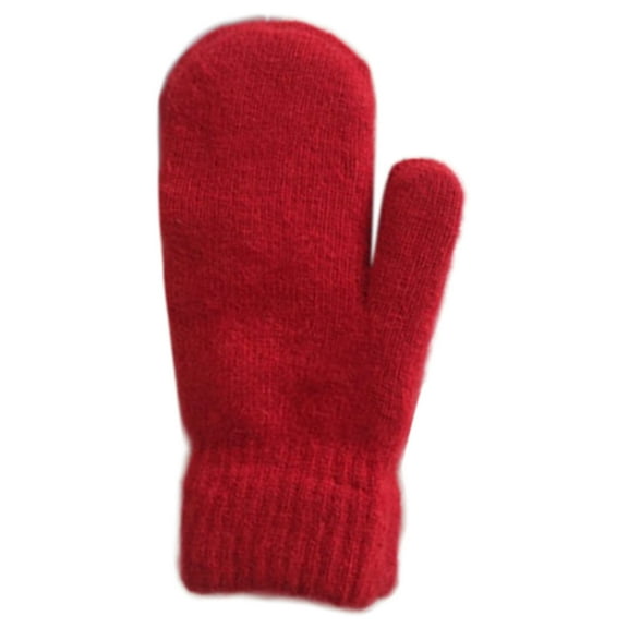Aellinatey Women Windproof Wool Knit Gloves Cold Weather Fleece Lined Mittens Hand Warmer