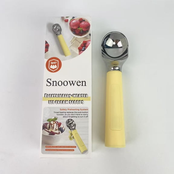 Snoowen Electrically-heated ice cream scoops,Heated Ice Cream Scoop, Rechargeable Electric Warming Scooper, Heats to 158F for Hard Ice Cream, IP67 Waterproof