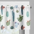 thumbnail image 3 of Ambesonne Cactus Valance Pack of 2, Blossomin Watercolor, 54"X12", Multicolor, 3 of 5