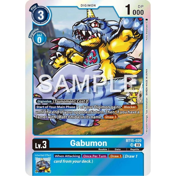 Digimon Exceed Apocalypse Super Rare Gabumon BT15-020