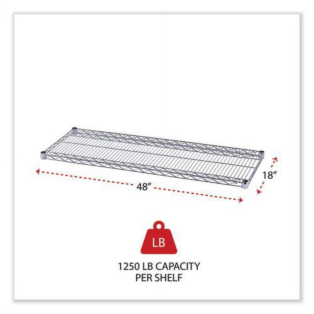 Alera Industrial Wire Shelving Extra Wire Shelves, 48w x 18d, Silver, 2 Shelves/Carton -ALESW584818SR