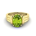thumbnail image 3 of Natural Certifed 925 Sterling SilverGold Plated Green Peridot Gemstone Ring Woman And Men, 3 of 3