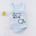 thumbnail image 2 of KPOPLK Infant Newborn Baby Boys Funny Letters Bodysuit Sleeveless Baby Casual Onesie Romper for 0 3 6 9 12 18 Months Size 12-18 Months,Sky Blue, 2 of 5