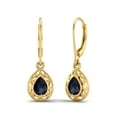 thumbnail image 1 of 7x5 MM Poiré Bleu Saphir 925 Argent Vermeil Filigrane Boucles d'Oreilles Femmes, 1 of 4