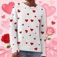 thumbnail image 2 of VISALY Valentine sweater Plus Size Love Print Heart Sweater with Bow Ribbed Pullover Sweaters Basic Sweaters Trendy Sweater Casual Sweaters Dressy Tops Lightweight Sweaters Patterned Sweater White M, 2 of 9