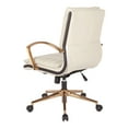 thumbnail image 3 of OSP Home Furnishings Mid-Back Faux Leather Chair with Gold Finish in Cream Faux Leather, 3 of 5