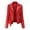 Red, variant on Odeerbi Jackets for Women 2025 Slim Leather Stand Collar Zip Motorcycle Suit Belt Coat Jacket Tops Black