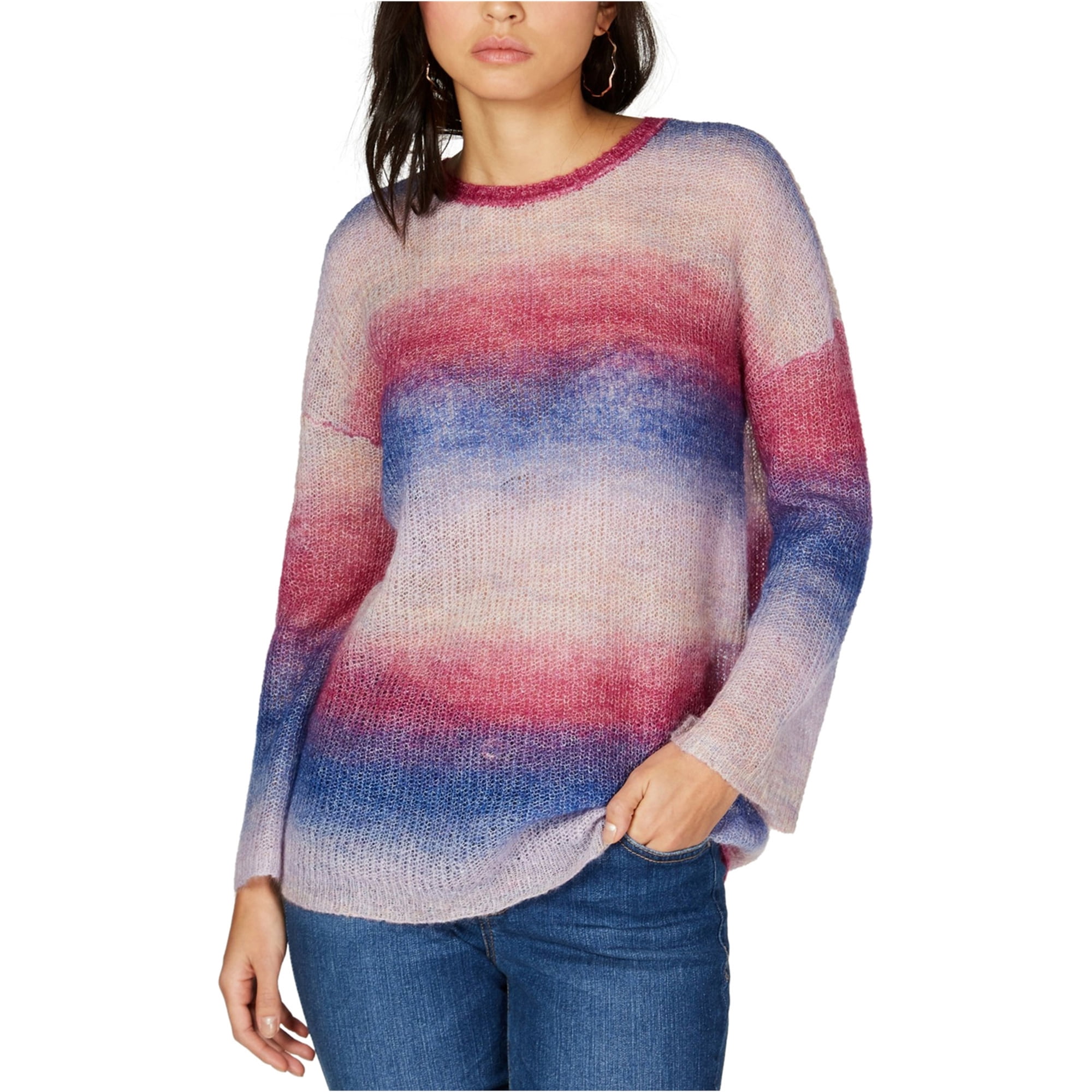 I-N-C Womens Ombre Striped Knit Sweater, Multicoloured, Small - Walmart.com - Walmart.com