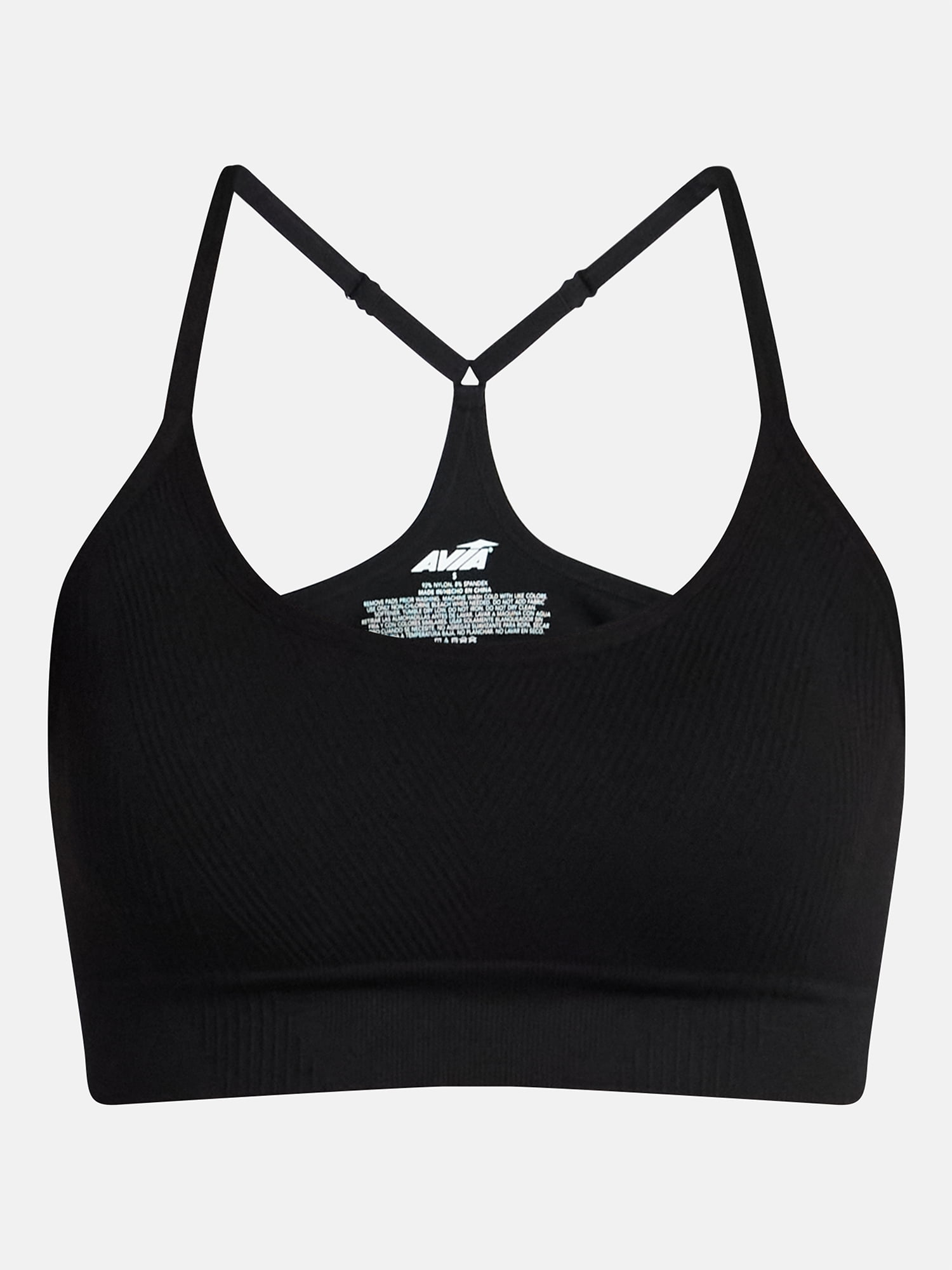 Avia Women's Low Support Seamless Textured Cami Sports Bra, Sizes XS-XXXL