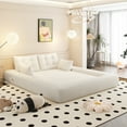 thumbnail image 2 of Lazy Sofa Couch, 78.7" Multi-Functional Foldable Sofa Bed, 3-in-1 Teddy Fabric Foam-Filled Sleeper Sofa Bed for Living Room,Guest Bed,Playroom, 2 of 7
