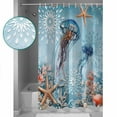 thumbnail image 4 of Shower Curtain for Bathroom Watercolor Ocean Jellyfish StarfishWaterproof Bath Curtains Shower Curtains with Hooks,Marine Life Coral SeaweedBathroom Curtain Privacy Drapes for Bathtubs Toilet 36x72in, 4 of 9