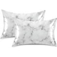 thumbnail image 2 of Coolnut Marble Satin Pillowcases Breathable Pillow Case for Hair and Skin, NO Zipper Pillow Cover with Envelope Closure for Sofa Bed Couch, King Size 20 x 40 Inch Home Decor Gifts, 2 of 7