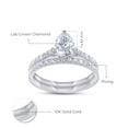 thumbnail image 2 of AFFY Bridal Ring Set For Women, 1.15 Carat Pear & Round Shape Lab Grown Diamond Teardrop Promise Wedding Ring Set In 10K Solid White Gold Jewelry Gifts For Her (1.15 Cttw)-8, 2 of 5