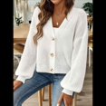 thumbnail image 4 of Suéteres Tipo Cárdigan para Mujer, Otoño 2025, con Frente Abierto, Botones Extragrandes, Cuello en V, Prendas de Punto Suaves y Sueltas. XL, 4 of 10