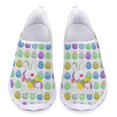 thumbnail image 1 of Zapatillas de deporte ligeras y transpirables con estampado de conejito de huevo colorido, zapatos casuales cómodos de verano para mujer, 1 of 5