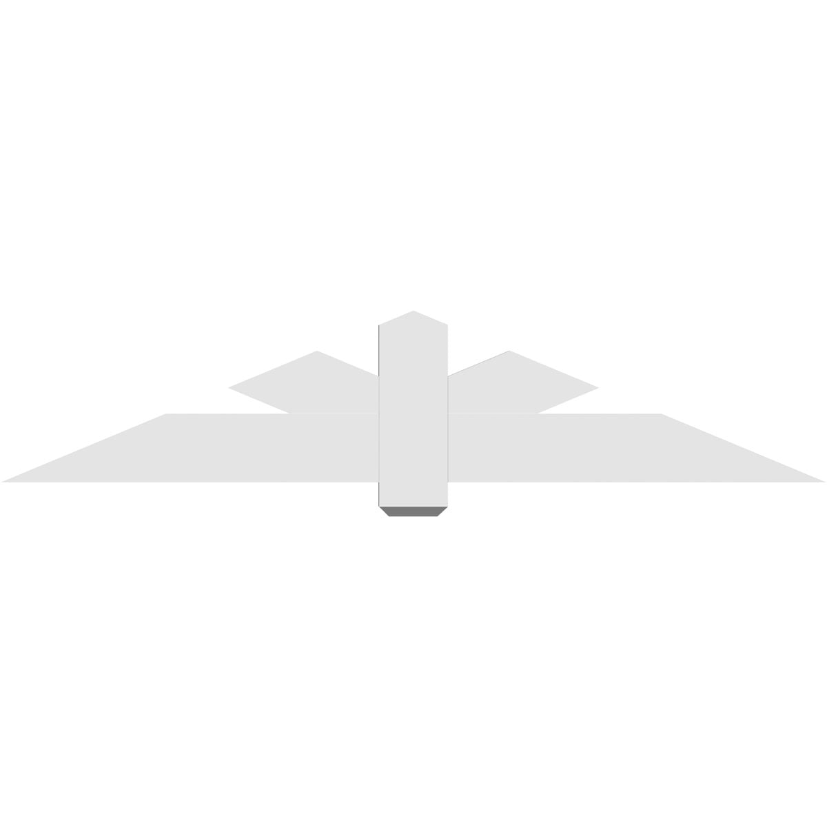 72"W x 15"H x 2"D x 6"F, 5/12 Pitch, Kennewick Architectural Grade PVC Gable Bracket