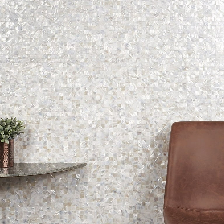 Bond Tile Easy Luxe Mother of Pearl Square 11.81 in. x 11.81 in. Peel and Stick Tile (0.96 Sq. Ft. / Sheet) Bond Tile Easy Luxe Mother of Pearl Square 11.81 in. x 11.81 in. Peel and Stick Tile (0.96 Sq. Ft. / Sheet)
