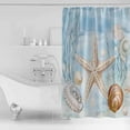 thumbnail image 4 of 54x78 Inch Shower Curtain Decorative Blue Starfish Coastal Bathtub Bath Curtains Fabric Waterproof Bathroom Decor Summer Beach Ocean Coral Shell Small Stall Shower Curtain Set with 12 Hooks, 4 of 6