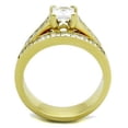 thumbnail image 3 of IP Gold(Ion Plating) Stainless Steel Ring with AAA Grade CZ in Clear for Women Clear Stone Color Style TK1895 Size 6, 3 of 4