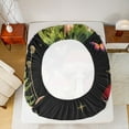 thumbnail image 5 of jejeloiu Red Mushroom Fungus Twin Sheet Sets,Rustic Plants Leaves Twin Fitted Sheet,Red Green Black Flat Sheet For Girl,Luxury Bedroom Decor,3-Piece, 5 of 7
