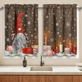 thumbnail image 3 of Winter Christmas Kitchen Curtains Valances 3 Piece Set,Merry Xmas Gnome Snowflakes Rod Pocket Farmhouse Cafe Curtain Over Sink Window for Holiday Decor 36 Inch, 3 of 7