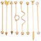 thumbnail image 5 of GOOHOCHY pendientes industriales de acero inoxidable con forma de flecha, con tornillo y barra, joyería para piercing para mujer y hombre (dorados), 5 of 7