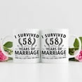 thumbnail image 3 of 58th Wedding Anniversary Mugs for Couple Husband Wife - I Survived 58 Years of Marriage and All I Got Was This Mug - 58 Year Anniversary 11 oz Coffee Mug for Him Her, 3 of 7