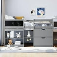 thumbnail image 2 of Twin Size Low Loft Bed with Rolling Desk, Shelf and Drawers - Gray, 2 of 10