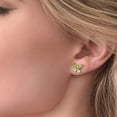 thumbnail image 3 of 18K Yellow Gold Plated Silver Marquise Green Peridot and White Lab Grown Diamond Butterfly Earrings for Women (1.40 Cttw, Gemstone August Birthstone, Center Stone: 6X3MM, Small Stones: 3MM), 3 of 4