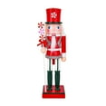 thumbnail image 2 of Nutcracker Christmas Figure Doll Wood Standing Decor Large Festive Ornament for Home Party Display, 2 of 9