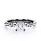 thumbnail image 1 of JeenMata Anillo de Compromiso de 4 Puntas con Diamantes de Talla Princesa con Detalles Pavé en Oro Negro de 10 K, 1 of 6