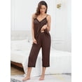thumbnail image 5 of Women's Casual Modal Pajamas Sets Lace Trim Cami Tops Long Pants Sleepwear, 5 of 6