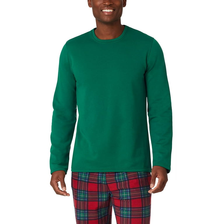 $65 Cuddl Duds Men's 2pc Cozy Sleepwear Set Polyester Green-Plaid Red size  L 