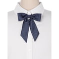 thumbnail image 4 of INSPIRE CHIC Women's Bow Tie Solid Color Western Ribbon Pre-Tied Bowtie Navy Blue, 4 of 6