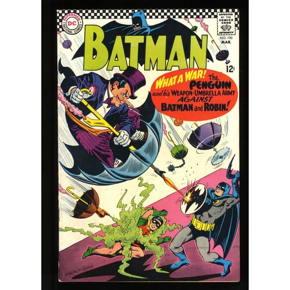 Batman #190 VF 8.0 Penguin Cover and App! 1967! Giella Art! Comic Book