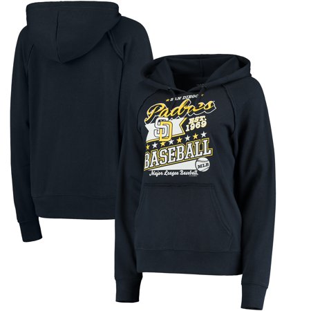 San Diego To Idaho Falls San Diego Padres 5th & Ocean by New Era Women's Raw Edges & Pouch Raglan Pullover Hoodie - Navy ()