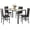 Black, variant on UHOMEPRO 5 Piece Dining Room Table Set, Modern Dining Table Sets with Gray Velvet Upholstered Chairs for 4, Faux Marble Pattern Rectangle Kitchen Table Set for Breakfast Nook Small Space