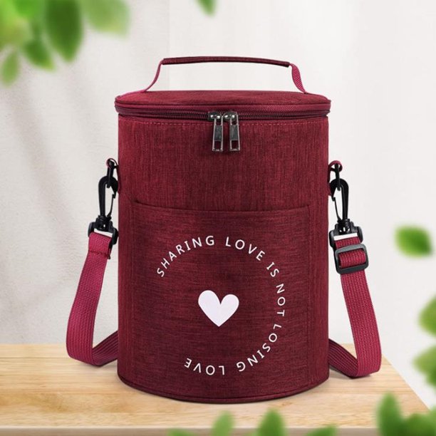 Bolsa de almuerzo redonda con aislamiento, bolsa de aislamiento, bolsa de almuerzo portátil de papel de aluminio, bolsa de aislamiento para almuerzo de trabajo